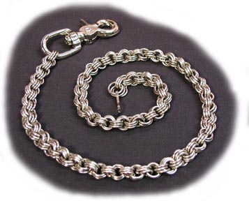 14 inch triple link wallet chain w claw