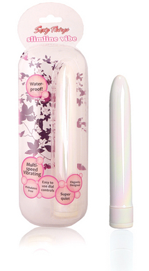 Slimline Vibe-Waterproof Multi speed Vibrator-  Pearl White