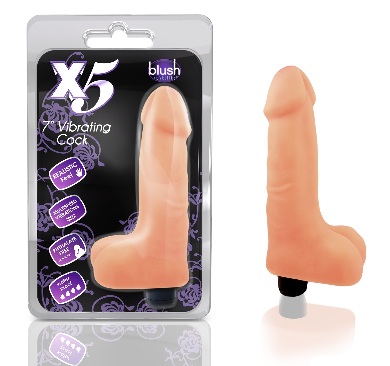 Realistic Feel Waterproof 7 inch vibrating Cock - beige