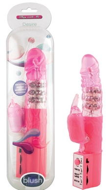 Desire Multi Function Vibrator with Rotating Pleasure Beads pink