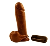Natural Feel 9 Multi Speeds Vibrating Cock with Suction Cup-brown