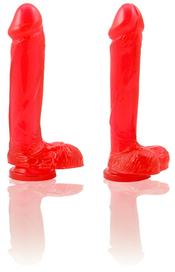 Natural Feel 8 Inch Cock with Suction Cup – Red