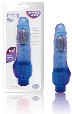 Fantasy Vibe 8.5″” Waterproof Vibrating Dildo-Blue