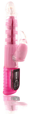 Wave Rabbit-Waterproof Vibrator with Pulsating Shaft-pink