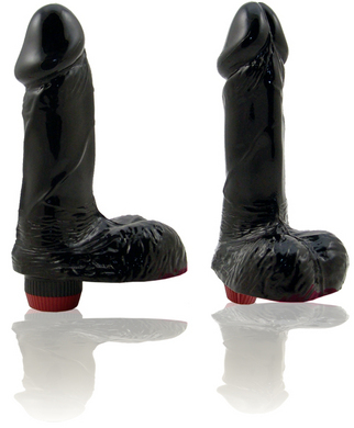 Natural Feel 6 Inch Vibrating Cock - black