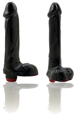 Natural Feel 8 inch Vibrating Cock-Midnight Black
