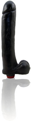 Natural Feel 12 inch Vibrating Cock -Midnight Black