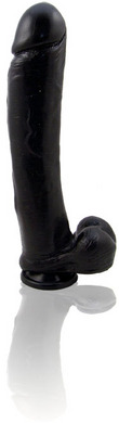 12 inch Natural Feel Dildo with Suction Cup- Midnight Black