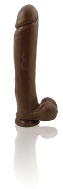 Natural Feel 12 inch realistic dildo with suction cup- brown