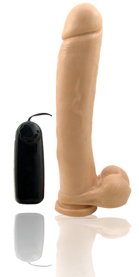 Natural Feel 12 inch Vibrating Cock with Suction Cup -Natural