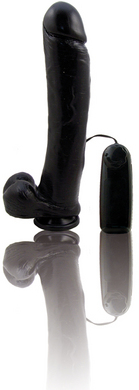 Natural Feel 12 inch Vibrating Cock with Suction Cup -Midnight Black