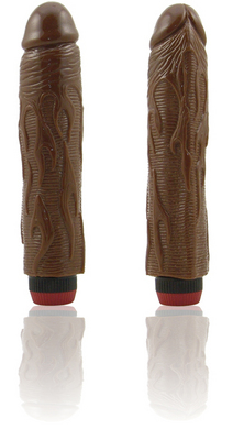 Natural Feel Pimp My Rod 8 inch Vibrating Cock-Brown