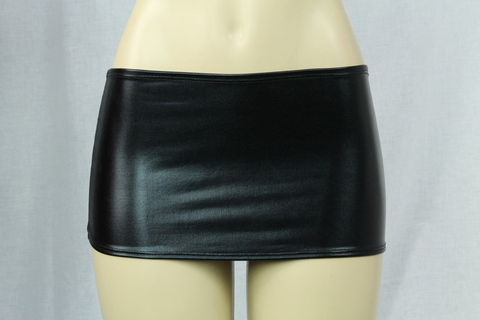 Vinyl Look Miniskirt Black One Size