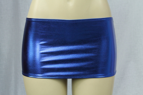 Vinyl Look Miniskirt Blue One Size