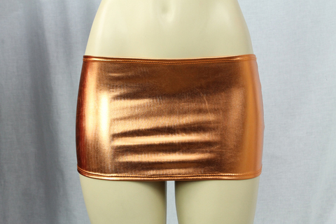 Vinyl Look Miniskirt Bronze One Size