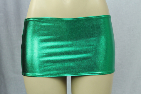 Vinyl Look Miniskirt Green One Size