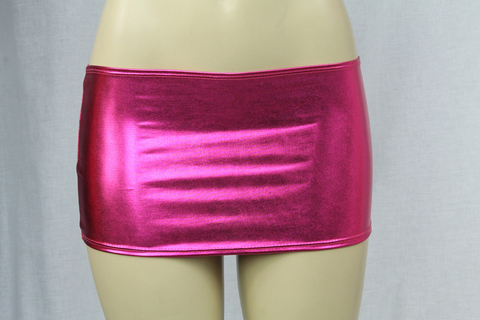 Vinyl Look Miniskirt Pink One Size