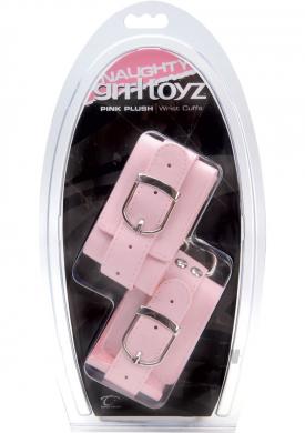 Plush Pink Wrist Cuffs W/chain Grrl