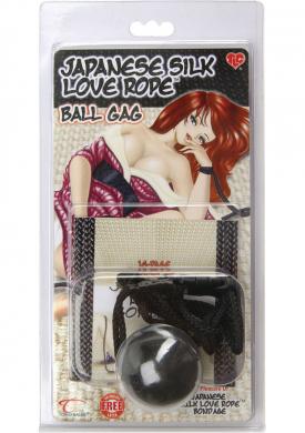 Japanese Silk Rope Ball Gag – Black
