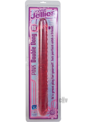 18 Crystal Jellie Double Dong – Pink