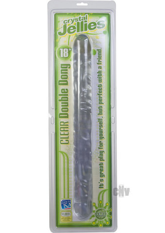 18 Crystal Jellie Double Dong – Clear