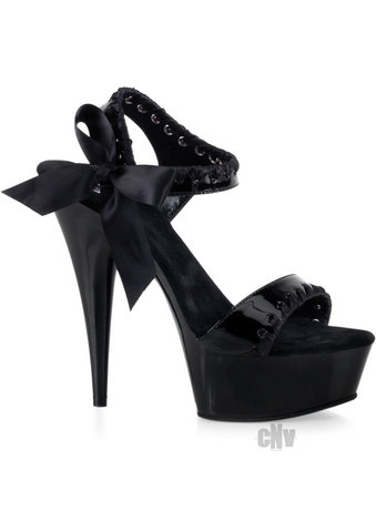 Delight 5.75 Blk Stiletto Bow Sandal 7