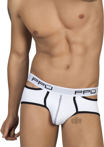 Polyester Lycra Brief White Med