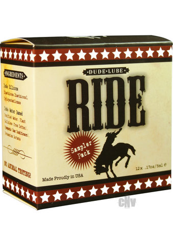 Sliquid Ride Dude Lube Sampler 12 pack Silicone Water Based