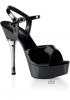 Allure 5.5" Black Stiletto Ankle Strap Size 6