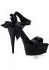 Delight 5.75 Blk Stiletto Bow Sandal Size 6
