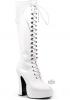 Electra 5 Wht Knee Hi Boot W/ Zipper Size 9