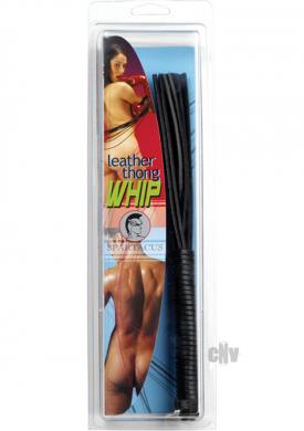10 Thong Whip – Black Leather