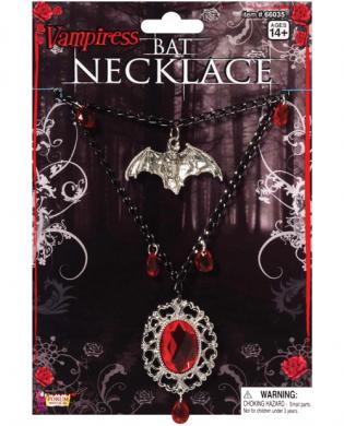 Vampiress bat necklace