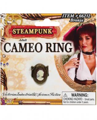 Steampunk bronze cameo ring