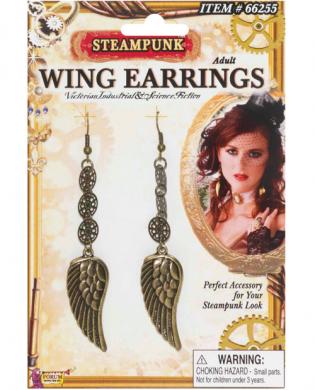 Steampunk wing earrings