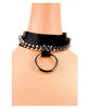 Single Ring W/chain Choker - Black
