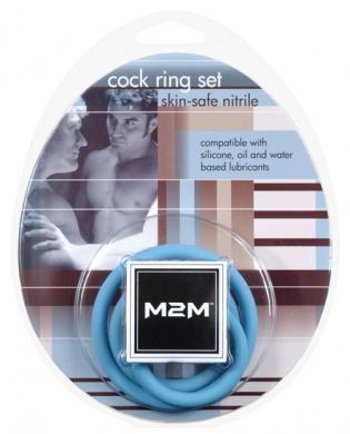 M2m cock ring set – pack of 3 blue