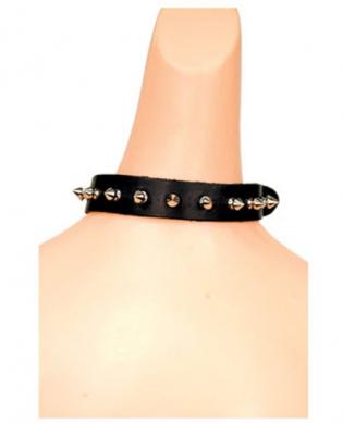 Spike choker w/buckle – black