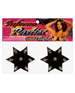 Leather pasties – stars w/spikes