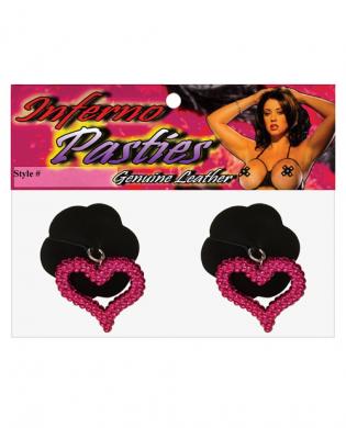 Leather pasties – flowers w/hearts