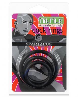 Nitrile cock  ring set – black pack of 3