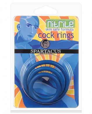 Nitrile cock ring set – blue pack of 3