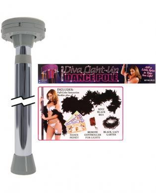 Diva light-up dance pole – chrome