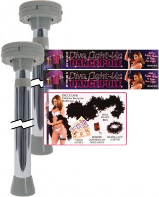 Diva light-up dance pole – chrome (2 pack)