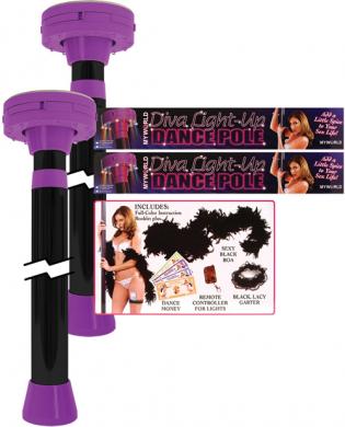 Diva light-up dance pole – purple/black (2 pack)