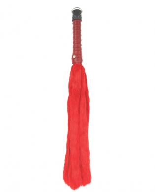 Rabbit fur whip – red