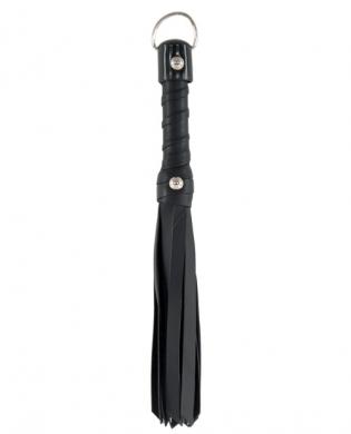 Mini leather whip – black
