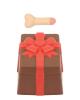 Christmas milk chocolate box w/bow and penis surprise