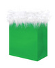 Green Gift Bag W/white Marabou Trim