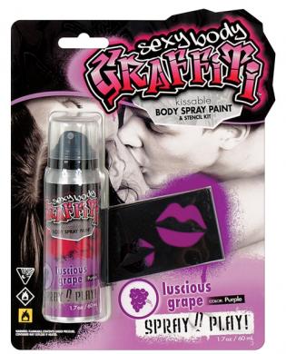 Sexy graffiti body paint – grape